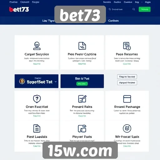 Visão geral das funcionalidades do site bet73